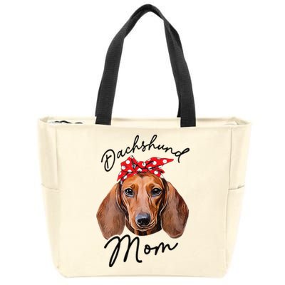 Cute Dachshund Doxie Wiener Dog Mom Zip Tote Bag