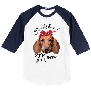 Cute Dachshund Doxie Wiener Dog Mom Baseball Sleeve Shirt