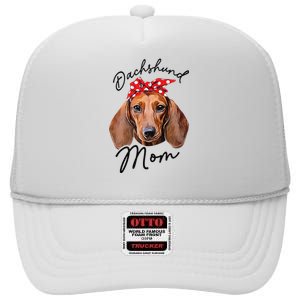 Cute Dachshund Doxie Wiener Dog Mom High Crown Mesh Back Trucker Hat