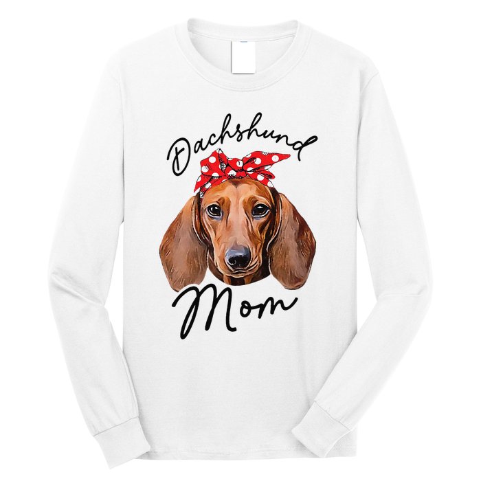 Cute Dachshund Doxie Wiener Dog Mom Long Sleeve Shirt