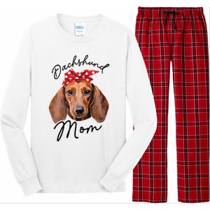 Cute Dachshund Doxie Wiener Dog Mom Long Sleeve Pajama Set