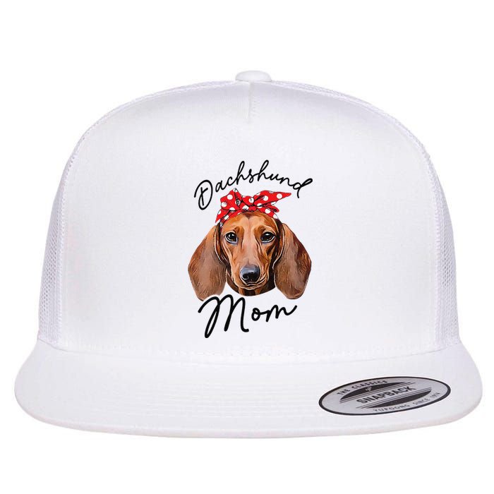 Cute Dachshund Doxie Wiener Dog Mom Flat Bill Trucker Hat