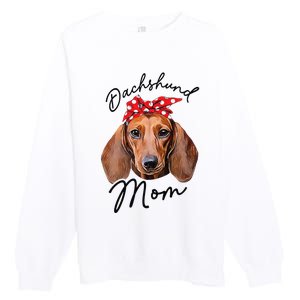 Cute Dachshund Doxie Wiener Dog Mom Premium Crewneck Sweatshirt