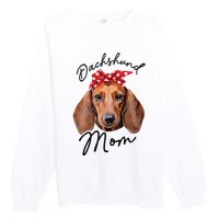 Cute Dachshund Doxie Wiener Dog Mom Premium Crewneck Sweatshirt