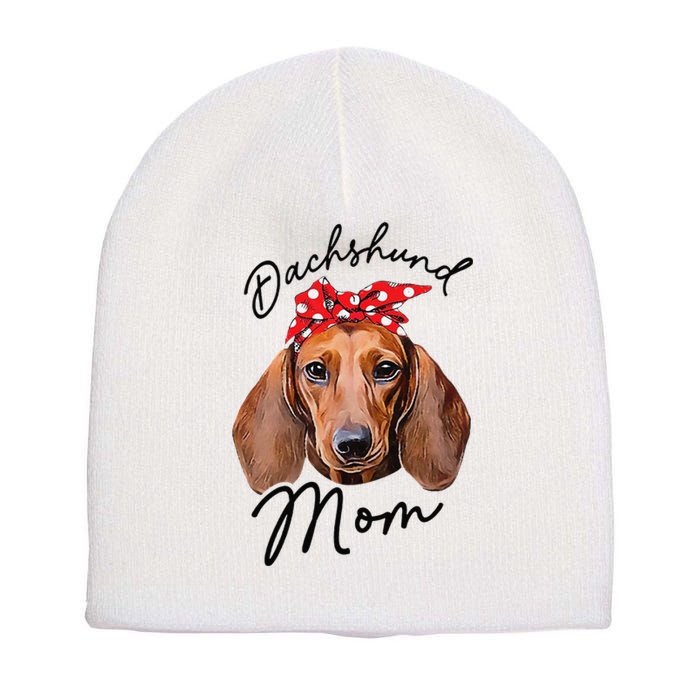 Cute Dachshund Doxie Wiener Dog Mom Short Acrylic Beanie