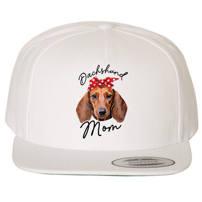 Cute Dachshund Doxie Wiener Dog Mom Wool Snapback Cap