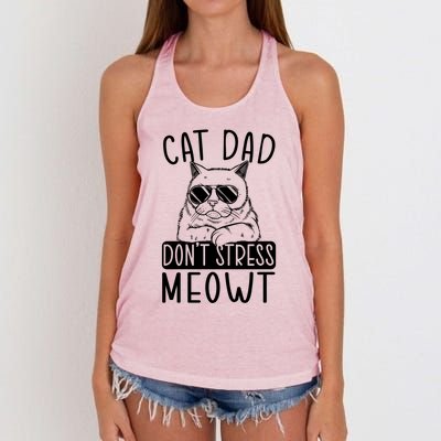 Cat Dad Dont Stress Meowt Cat Owner Cat Daddy Gift Women's Knotted Racerback Tank