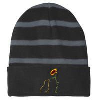 Cute Dog Dog Lover My Sunshine Labrador Retriever Striped Beanie with Solid Band