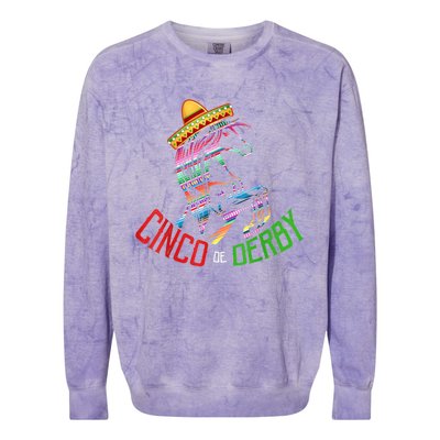 Cinco De Derby Mayo Sombrero Horse Race Kentucky Party Colorblast Crewneck Sweatshirt