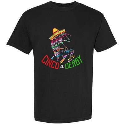 Cinco De Derby Mayo Sombrero Horse Race Kentucky Party Garment-Dyed Heavyweight T-Shirt