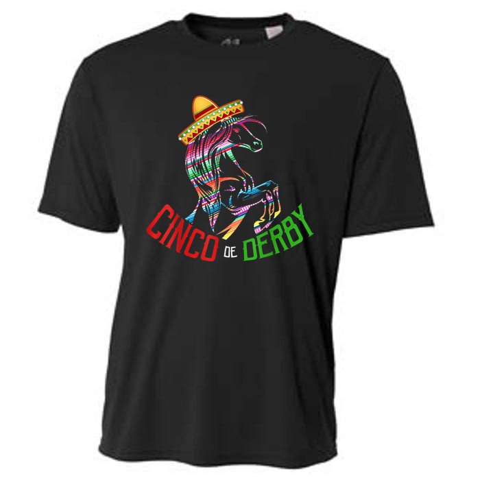 Cinco De Derby Mayo Sombrero Horse Race Kentucky Party Cooling Performance Crew T-Shirt