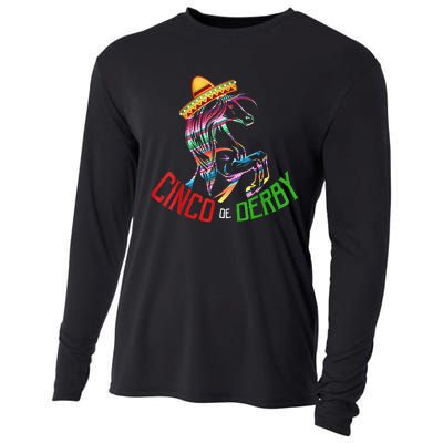 Cinco De Derby Mayo Sombrero Horse Race Kentucky Party Cooling Performance Long Sleeve Crew