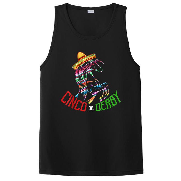 Cinco De Derby Mayo Sombrero Horse Race Kentucky Party PosiCharge Competitor Tank