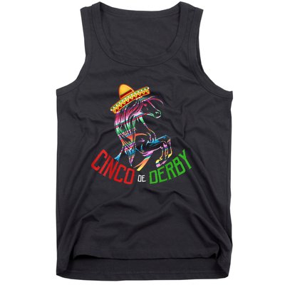 Cinco De Derby Mayo Sombrero Horse Race Kentucky Party Tank Top