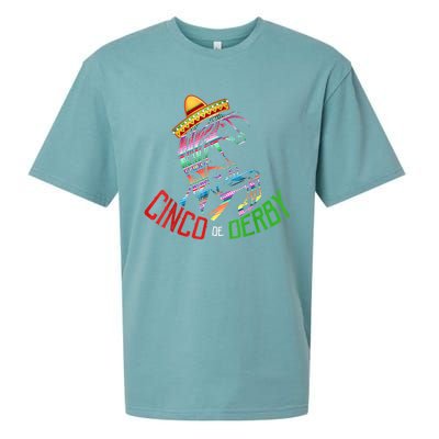 Cinco De Derby Mayo Sombrero Horse Race Kentucky Party Sueded Cloud Jersey T-Shirt