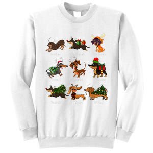 Christmas Deer Dachshund Custom Dog Name Santa Hat Xmas Tree Sweatshirt