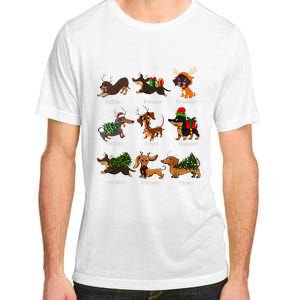 Christmas Deer Dachshund Custom Dog Name Santa Hat Xmas Tree Adult ChromaSoft Performance T-Shirt