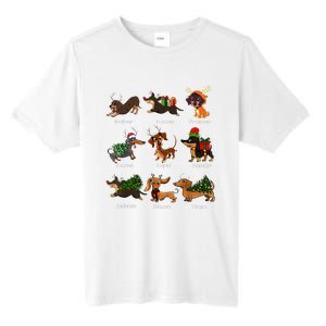 Christmas Deer Dachshund Custom Dog Name Santa Hat Xmas Tree Tall Fusion ChromaSoft Performance T-Shirt