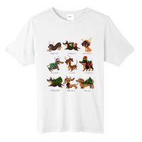 Christmas Deer Dachshund Custom Dog Name Santa Hat Xmas Tree Tall Fusion ChromaSoft Performance T-Shirt