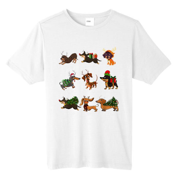 Christmas Deer Dachshund Custom Dog Name Santa Hat Xmas Tree Tall Fusion ChromaSoft Performance T-Shirt