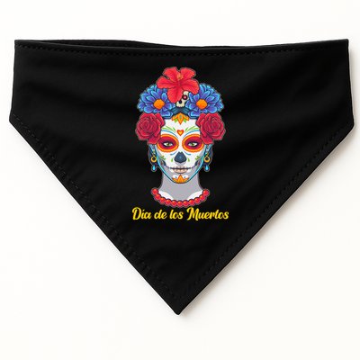 Celebrating Dia De Los Muertos Day Of The Day USA-Made Doggie Bandana