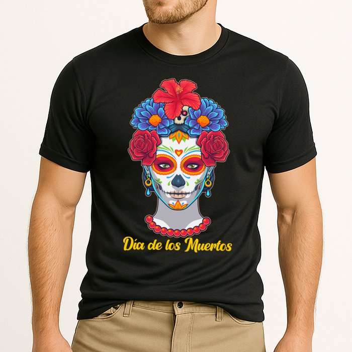 Celebrating Dia De Los Muertos Day Of The Day Cooling Performance Crew T-Shirt