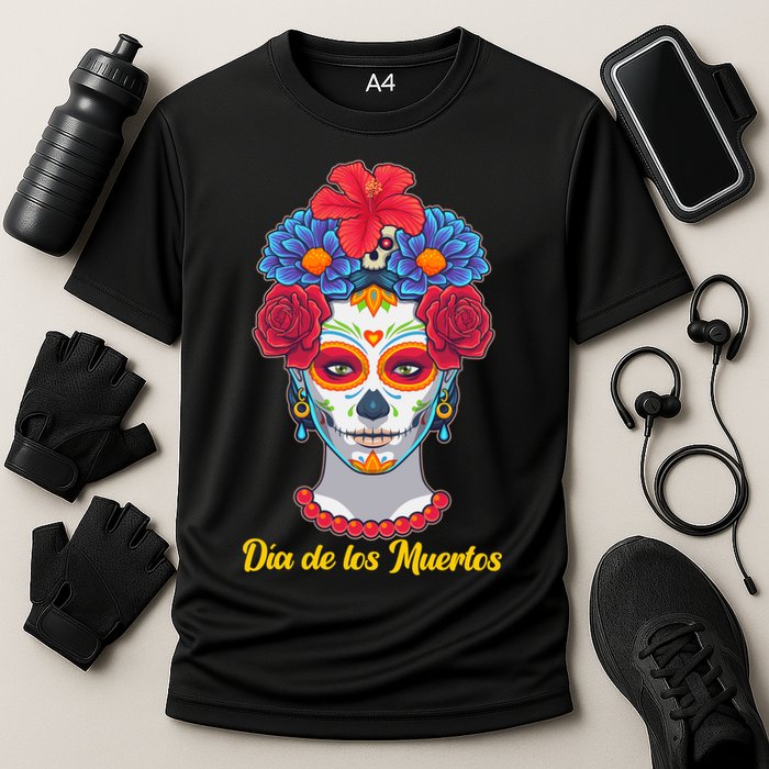 Celebrating Dia De Los Muertos Day Of The Day Cooling Performance Crew T-Shirt