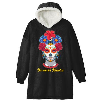 Celebrating Dia De Los Muertos Day Of The Day Hooded Wearable Blanket