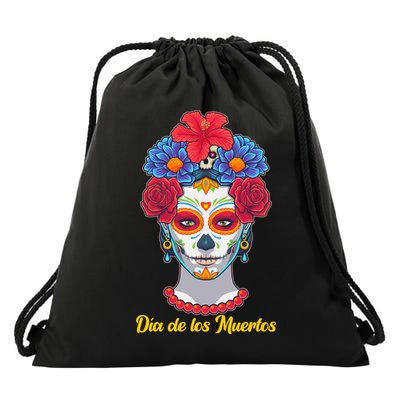 Celebrating Dia De Los Muertos Day Of The Day Drawstring Bag