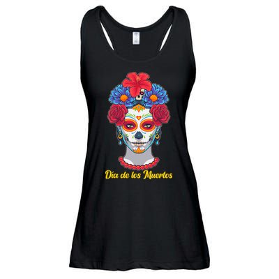 Celebrating Dia De Los Muertos Day Of The Day Ladies Essential Flowy Tank
