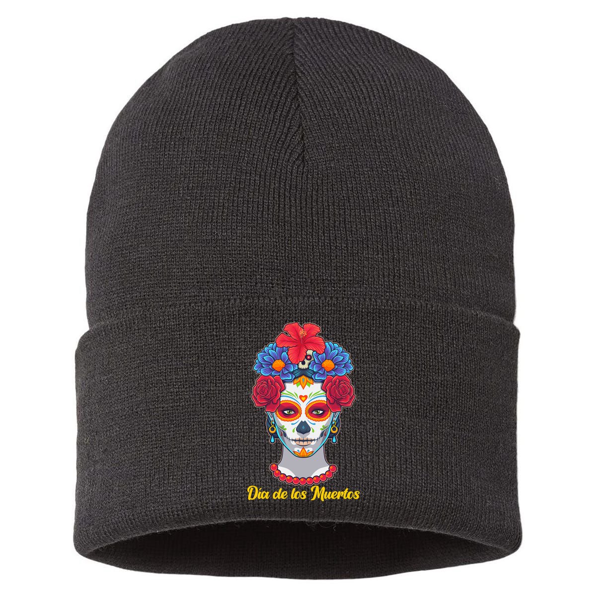 Celebrating Dia De Los Muertos Day Of The Day Sustainable Knit Beanie