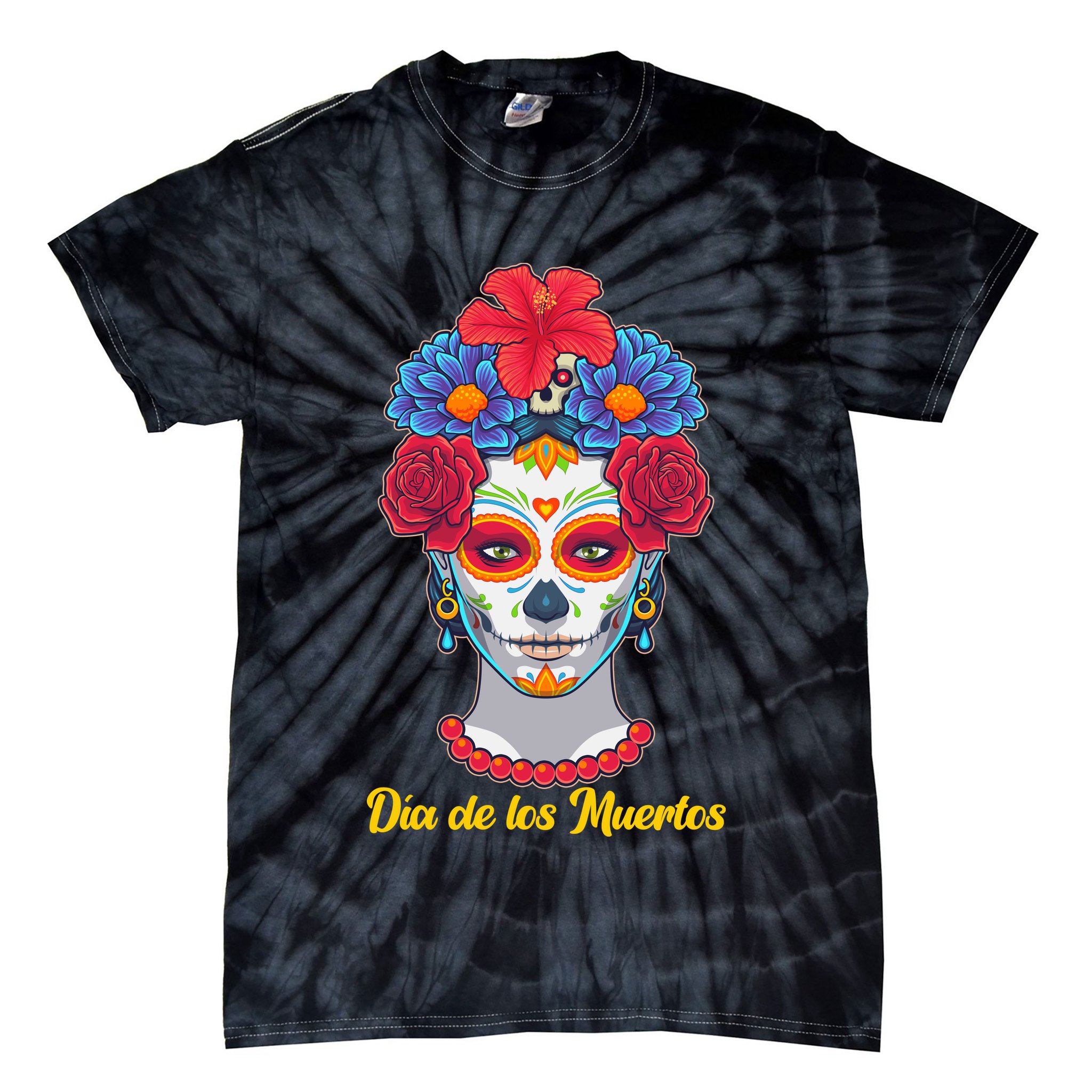 Celebrating Dia De Los Muertos Day Of The Day Tie-Dye T-Shirt