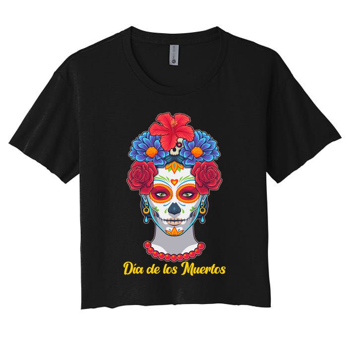 Celebrating Dia De Los Muertos Day Of The Day Women's Crop Top Tee