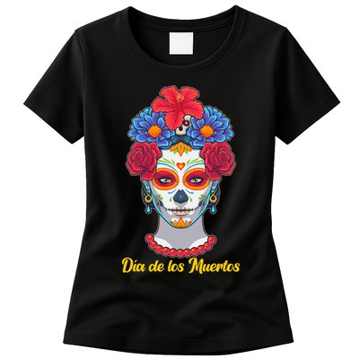 Celebrating Dia De Los Muertos Day Of The Day Womens T-Shirt