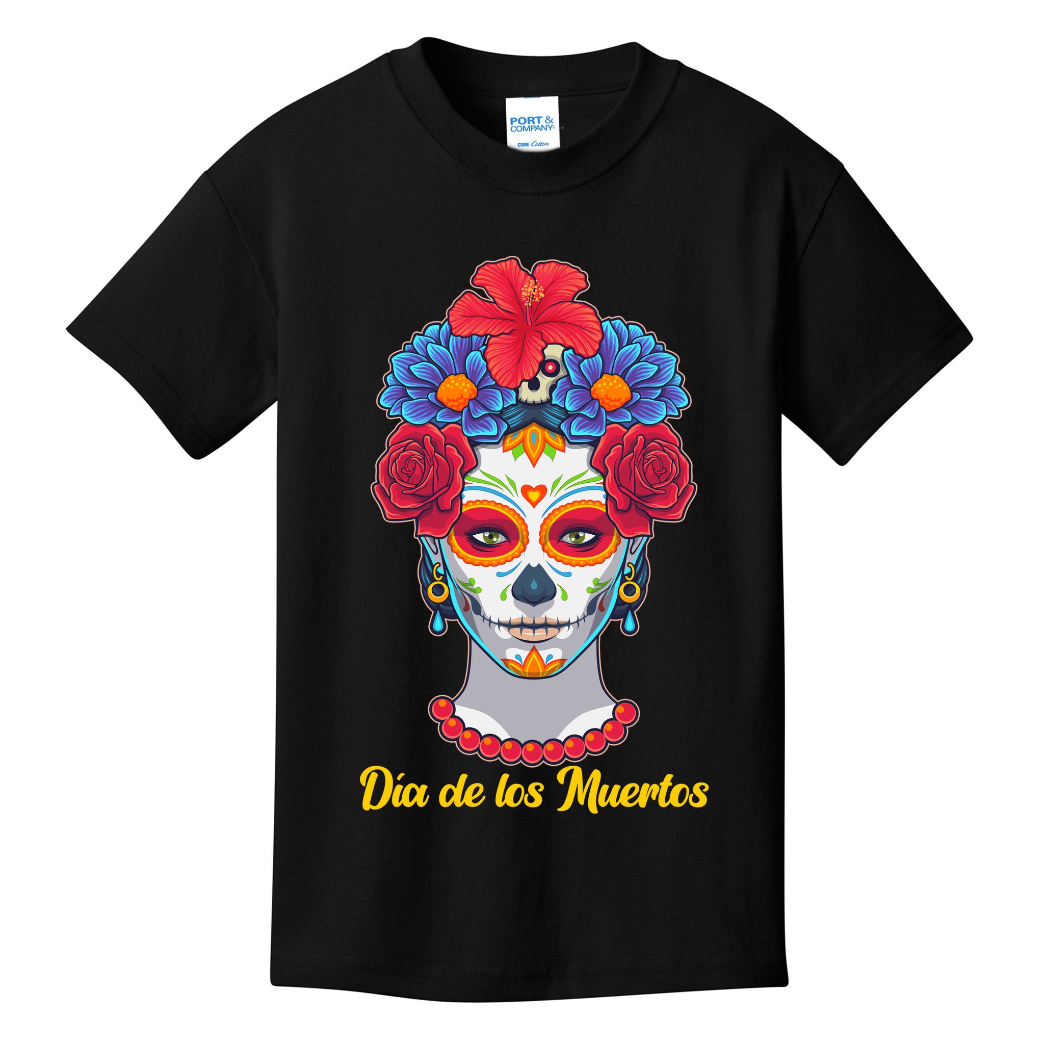 Celebrating Dia De Los Muertos Day Of The Day Kids T-Shirt