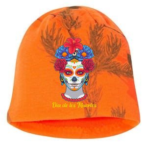 Celebrating Dia De Los Muertos Day Of The Day Kati - Camo Knit Beanie