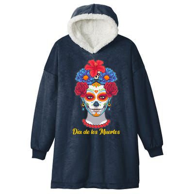 Celebrating Dia De Los Muertos Day Of The Day Hooded Wearable Blanket