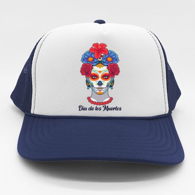 Celebrating Dia De Los Muertos Day Of The Day Trucker Hat