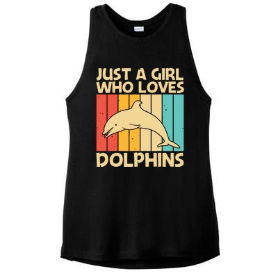 Cool Dolphin Design For Ocean Animal Dolphin Lover Ladies PosiCharge Tri-Blend Wicking Tank