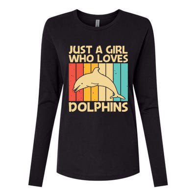 Cool Dolphin Design For Ocean Animal Dolphin Lover Womens Cotton Relaxed Long Sleeve T-Shirt