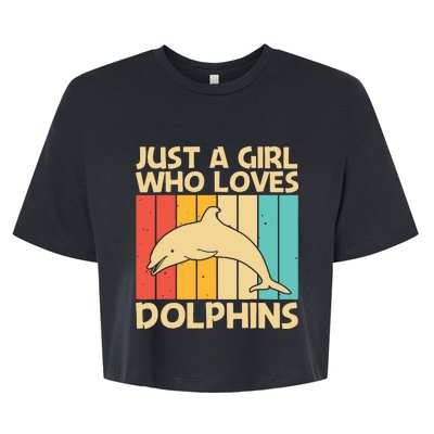 Cool Dolphin Design For Ocean Animal Dolphin Lover Bella+Canvas Jersey Crop Tee