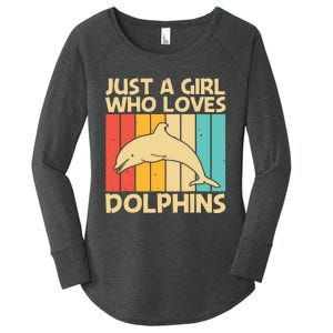 Cool Dolphin Design For Ocean Animal Dolphin Lover Women's Perfect Tri Tunic Long Sleeve Shirt