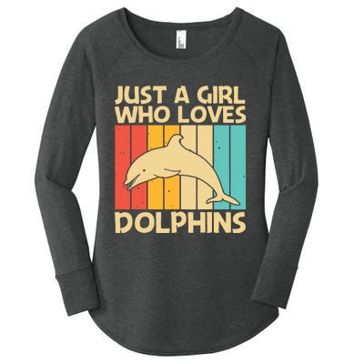 Cool Dolphin Design For Ocean Animal Dolphin Lover Women's Perfect Tri Tunic Long Sleeve Shirt