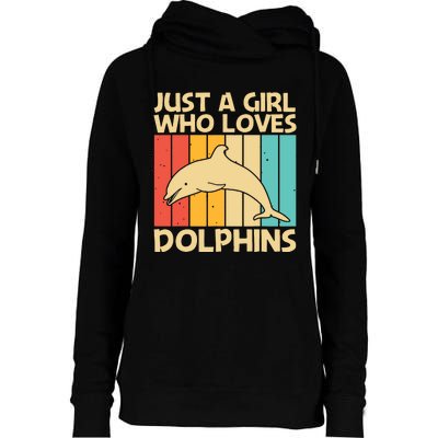 Cool Dolphin Design For Ocean Animal Dolphin Lover Womens Funnel Neck Pullover Hood