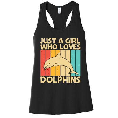 Cool Dolphin Design For Ocean Animal Dolphin Lover Women's Racerback Tank