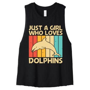 Cool Dolphin Design For Ocean Animal Dolphin Lover Women's Racerback Cropped Tank