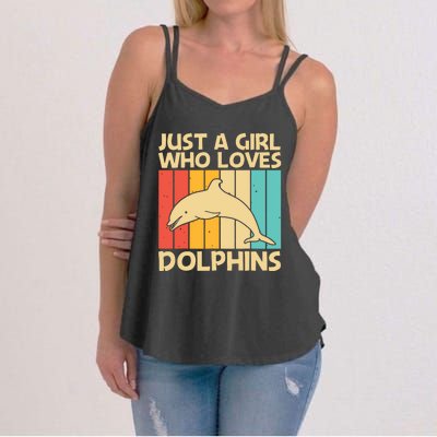 Cool Dolphin Design For Ocean Animal Dolphin Lover Women's Strappy Tank