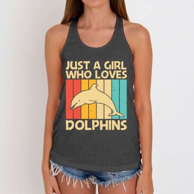 Cool Dolphin Design For Ocean Animal Dolphin Lover Women's Knotted Racerback Tank