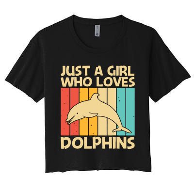 Cool Dolphin Design For Ocean Animal Dolphin Lover Women's Crop Top Tee