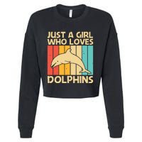 Cool Dolphin Design For Ocean Animal Dolphin Lover Cropped Pullover Crew